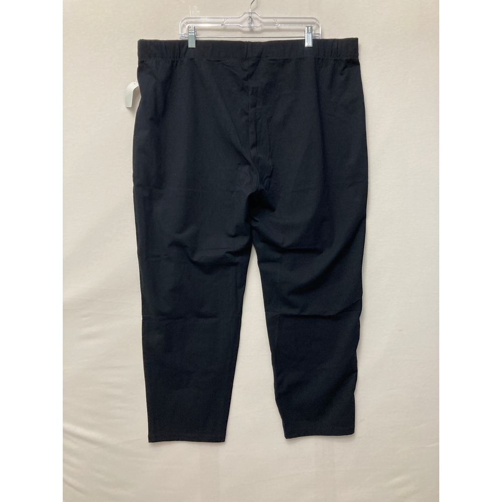 New Susan Graver Weekend Pants 2X Black Red Stripe Ankle Stretch Pull-on - Picture 7 of 8